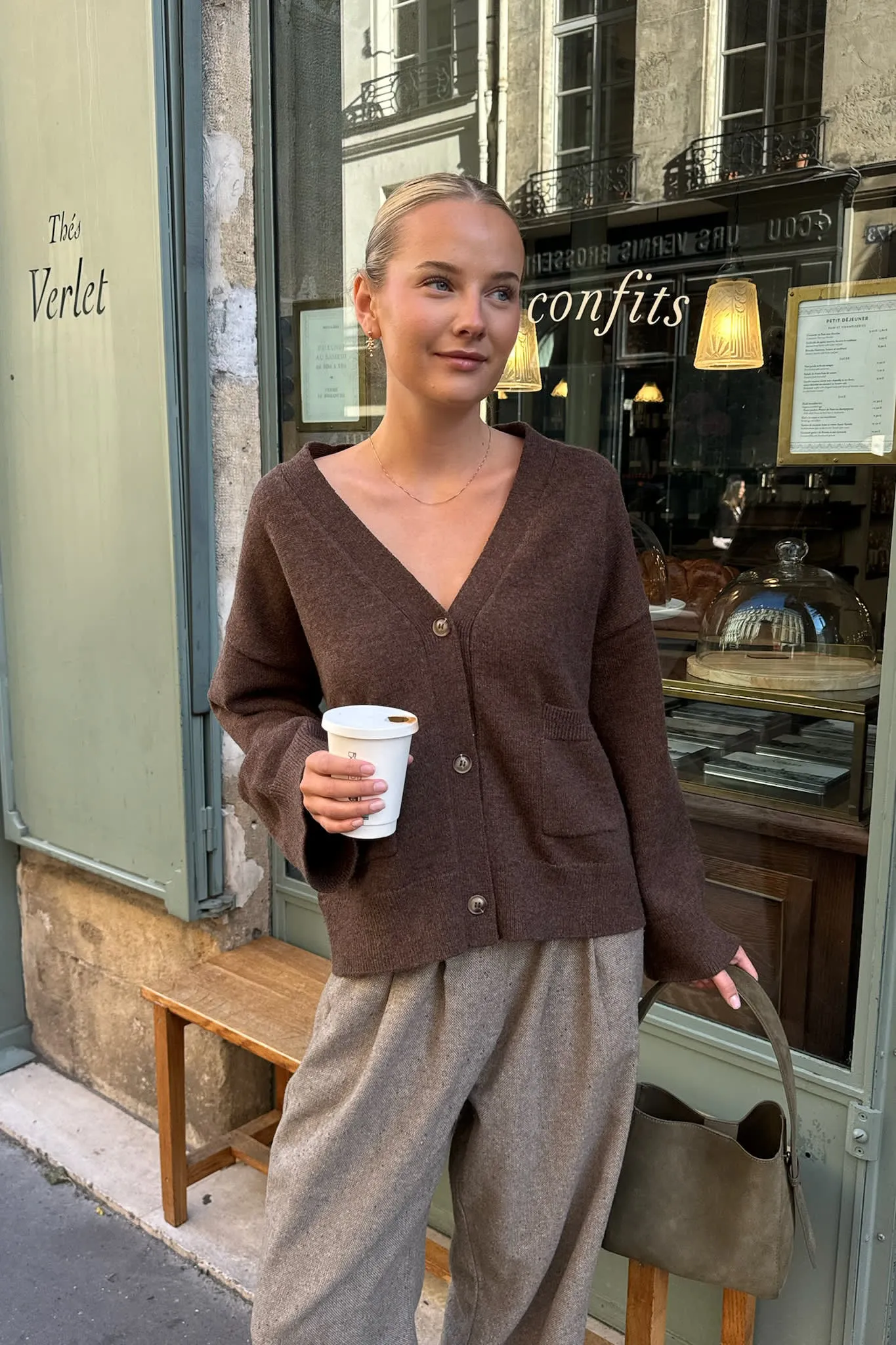 MollyIC Cardigan - Mørkebrun