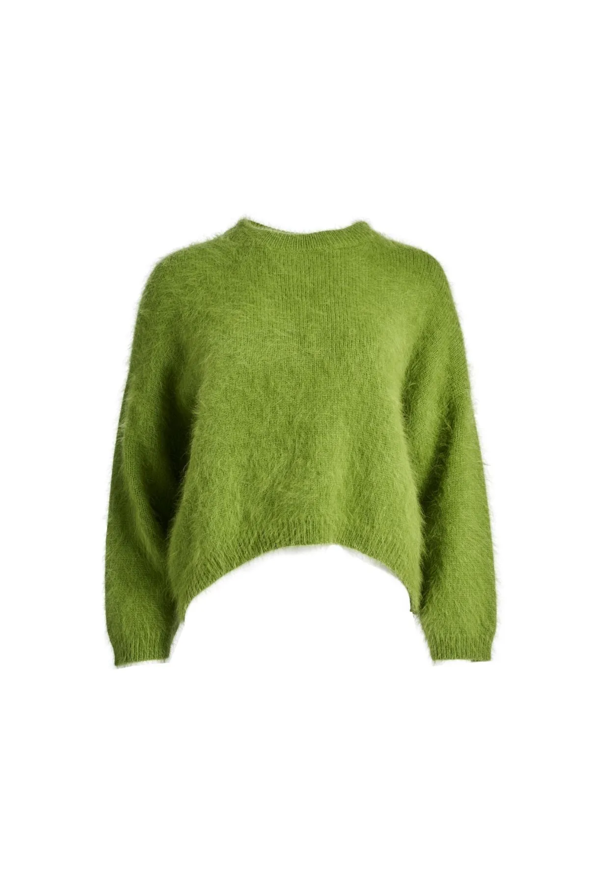 Montreal Knit Sweater Grass Green in Angora