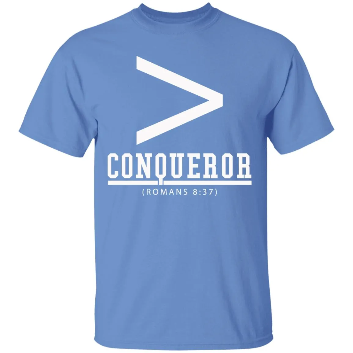 More than a Conqueror (Blue   White) T-Shirt