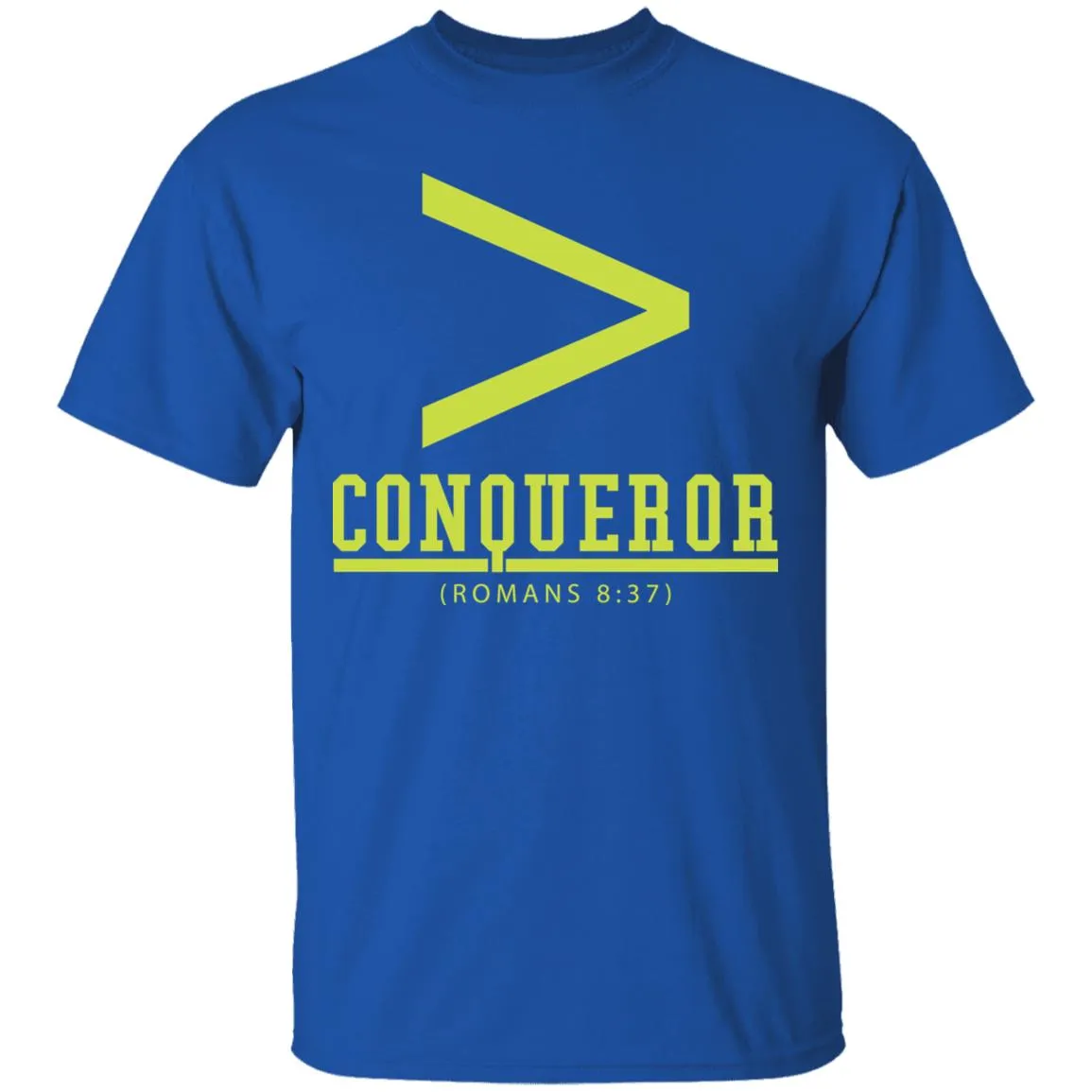 More Than a Conqueror (Royal   Neon Yellow) T-Shirt