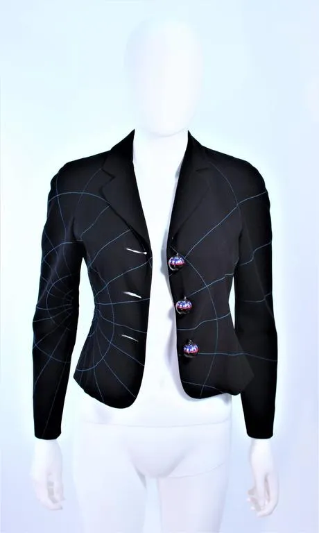 MOSCHINO Functional Compass Button Geographic Jacket Size 4