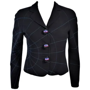MOSCHINO Functional Compass Button Geographic Jacket Size 4