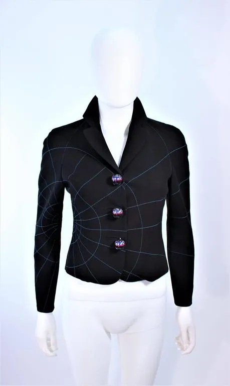 MOSCHINO Functional Compass Button Geographic Jacket Size 4