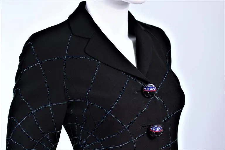 MOSCHINO Functional Compass Button Geographic Jacket Size 4