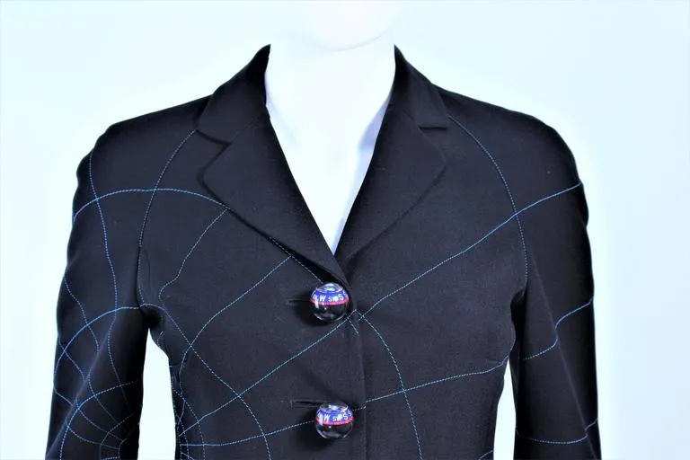 MOSCHINO Functional Compass Button Geographic Jacket Size 4