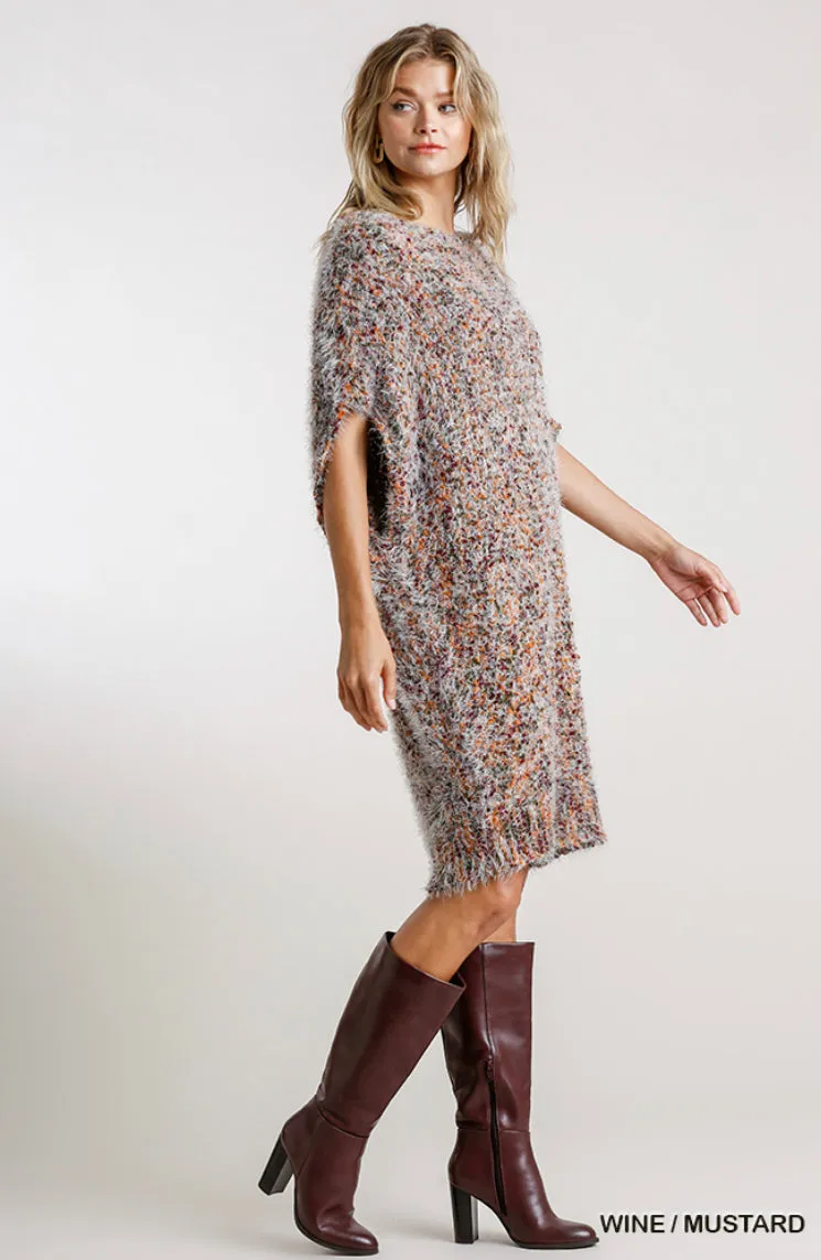 Multicolor Eyelash Cocoon Dress