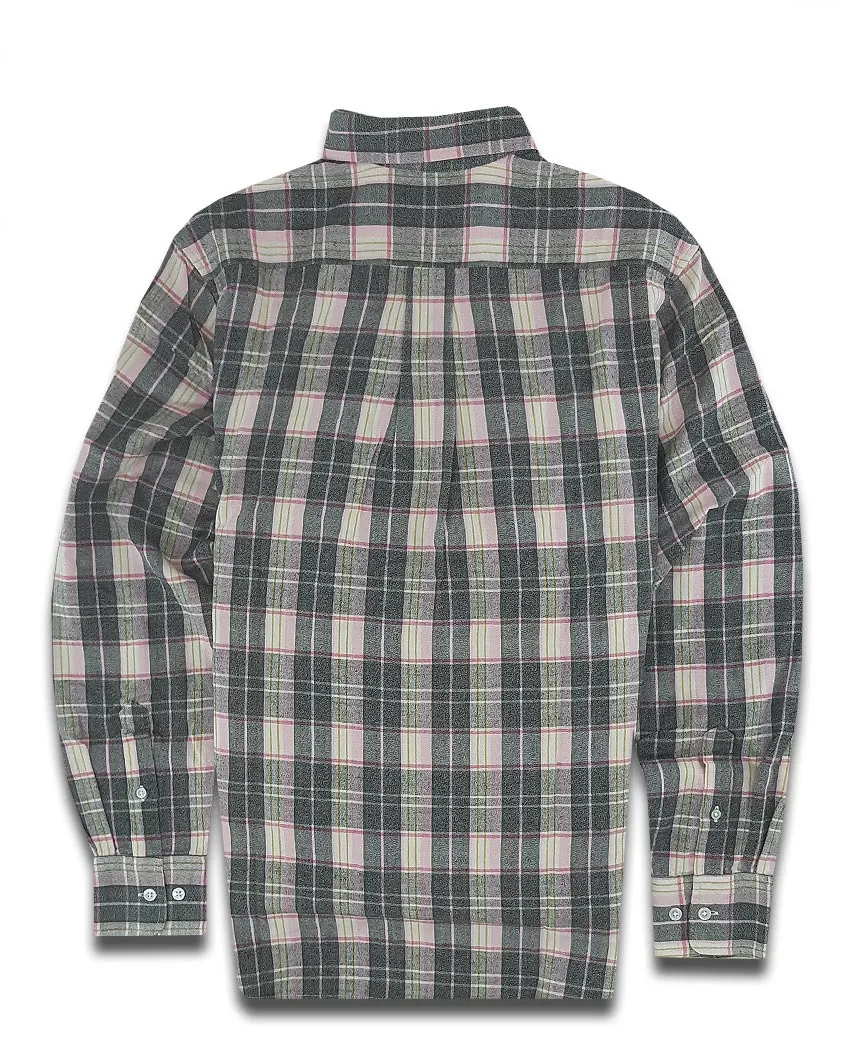 N°5 Classic Buttondown Collar LS Pink Black