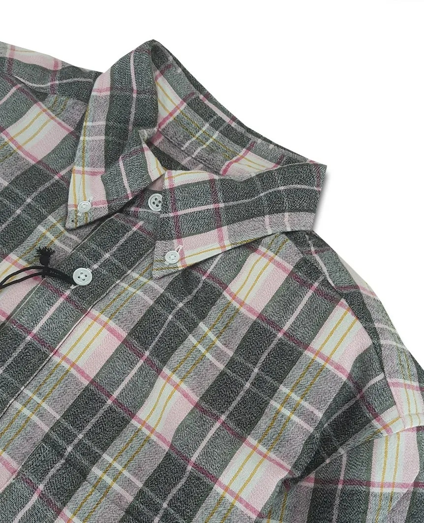 N°5 Classic Buttondown Collar LS Pink Black