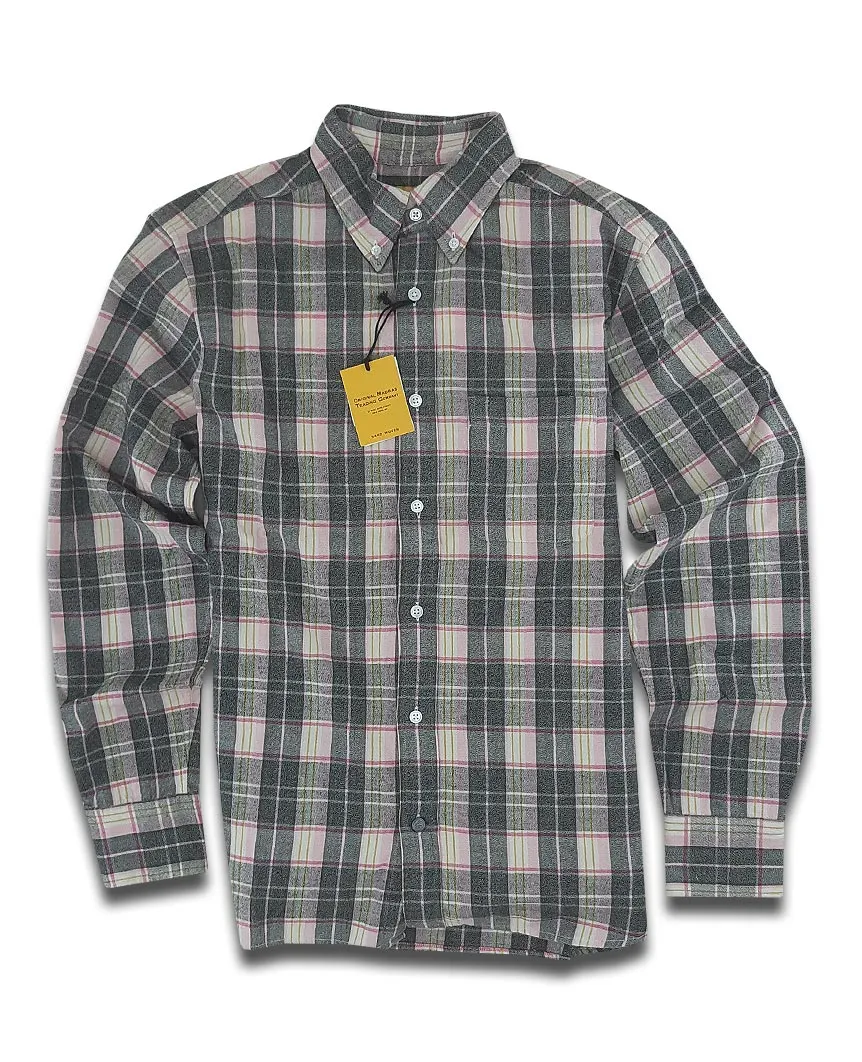 N°5 Classic Buttondown Collar LS Pink Black