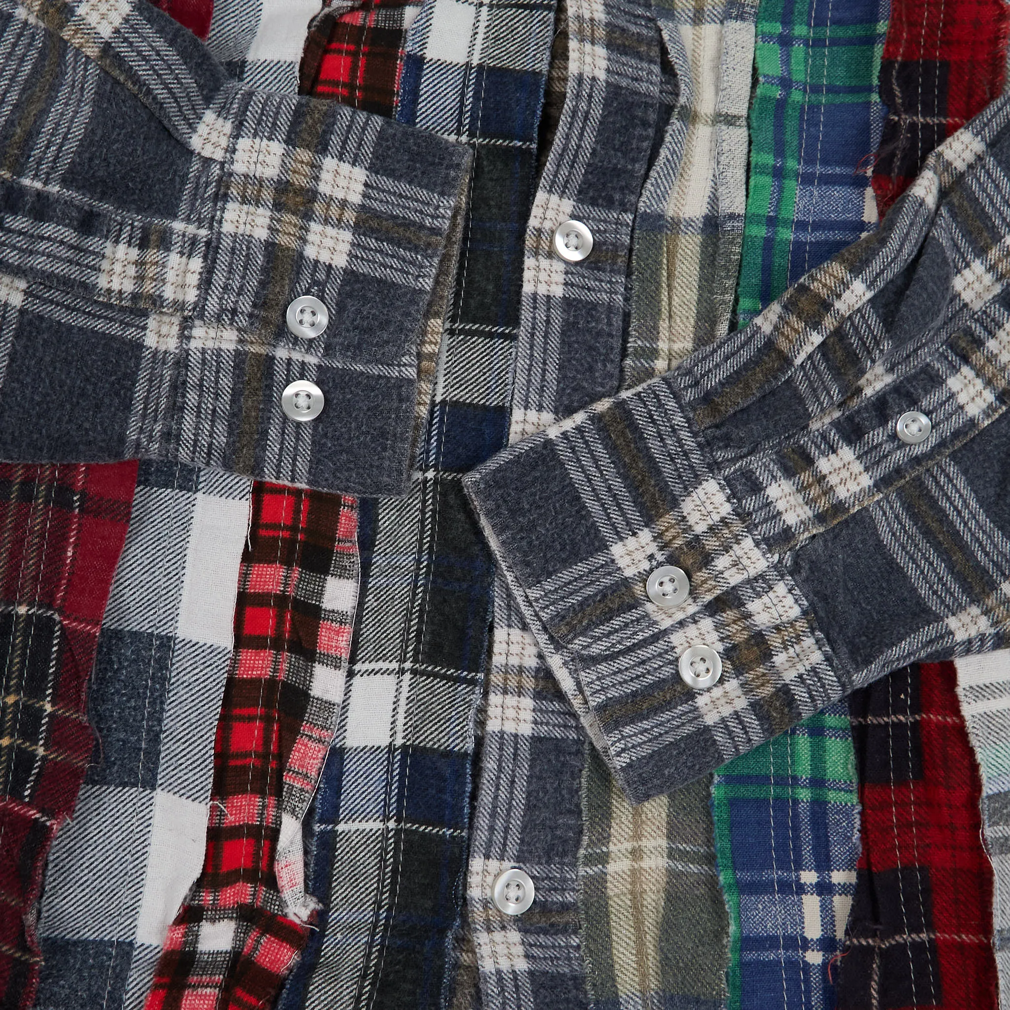 Needles Japan Rebuild Over Dye Genderless Flannel Shirt Unisex