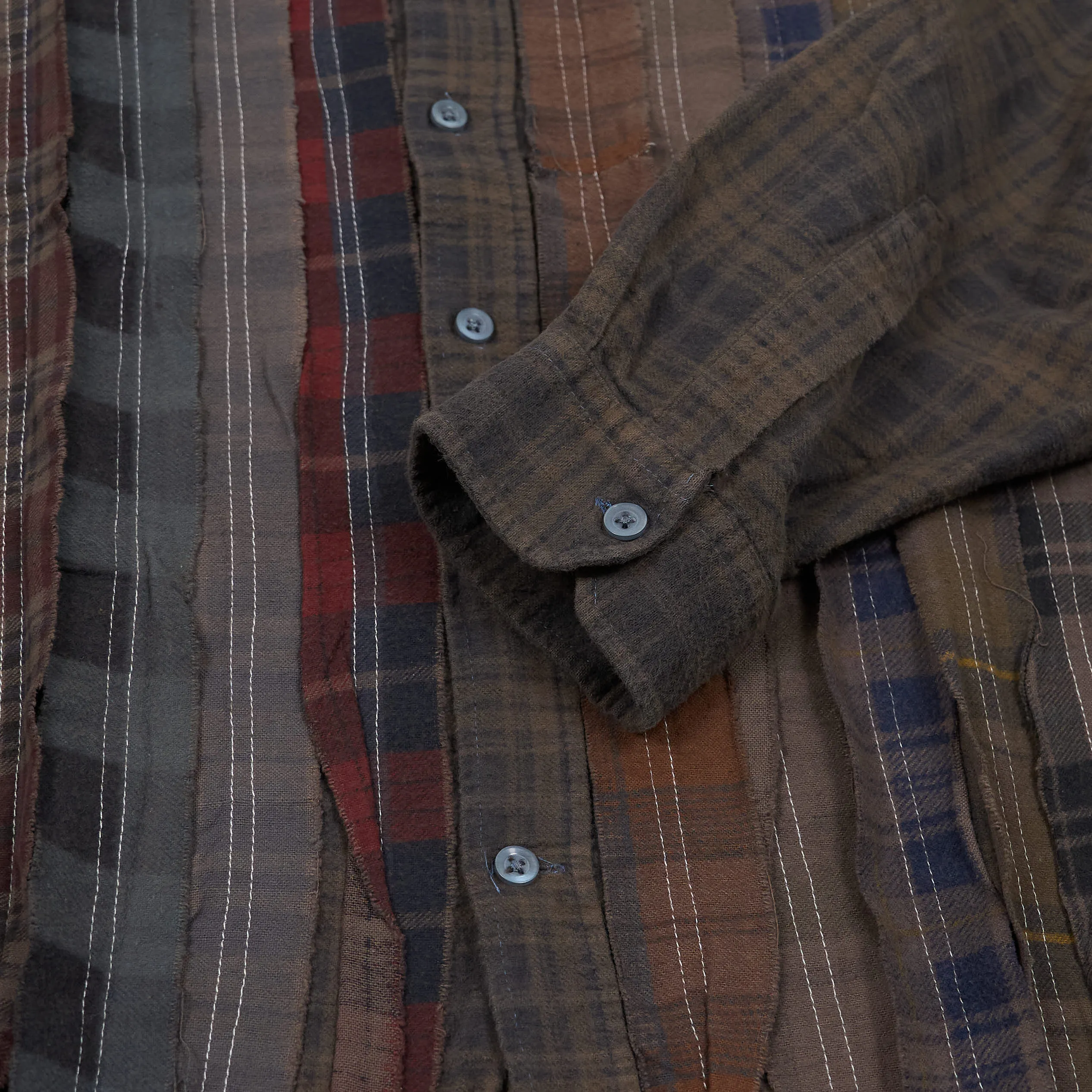 Needles Japan Rebuild Over Dye Genderless Flannel Shirt Unisex