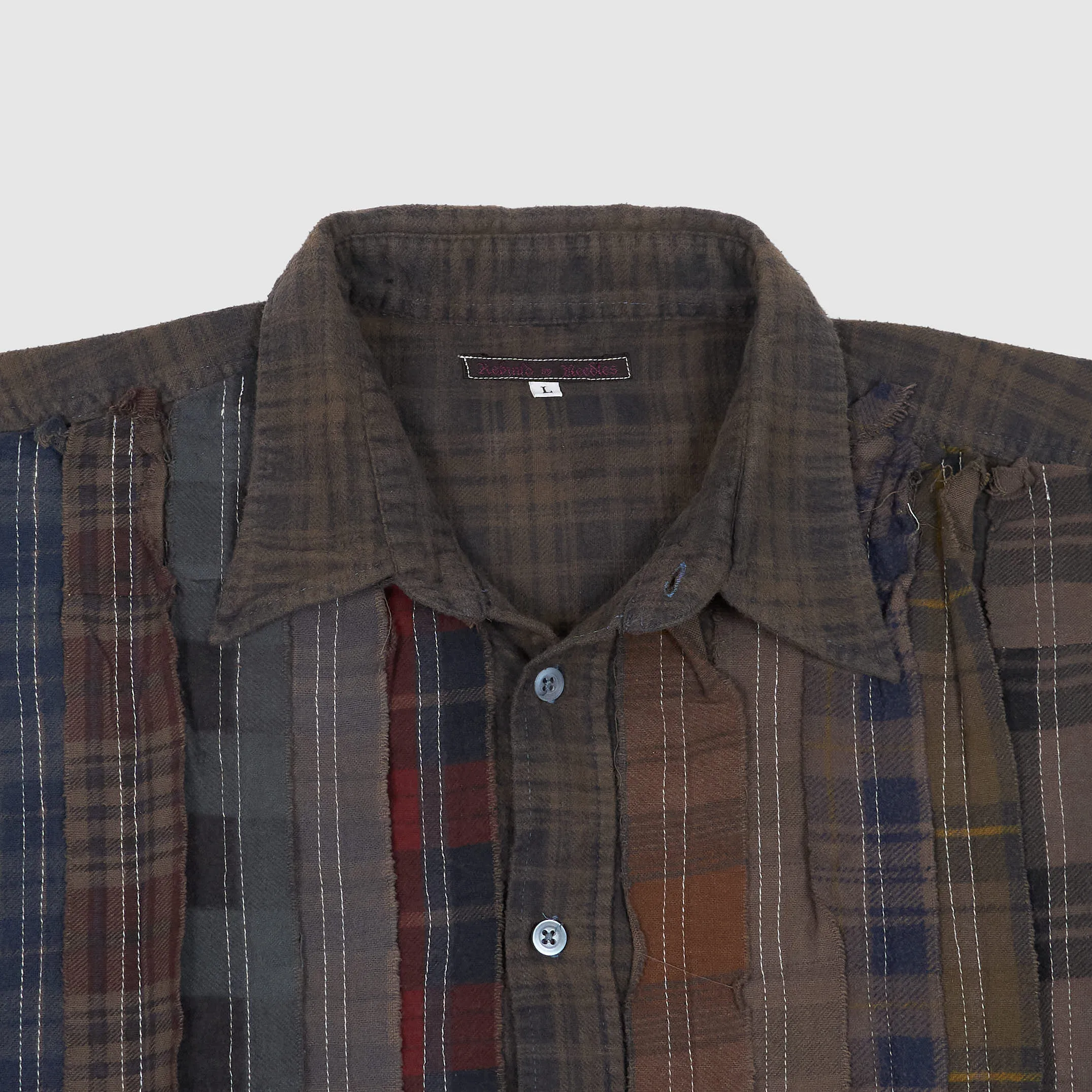 Needles Japan Rebuild Over Dye Genderless Flannel Shirt Unisex
