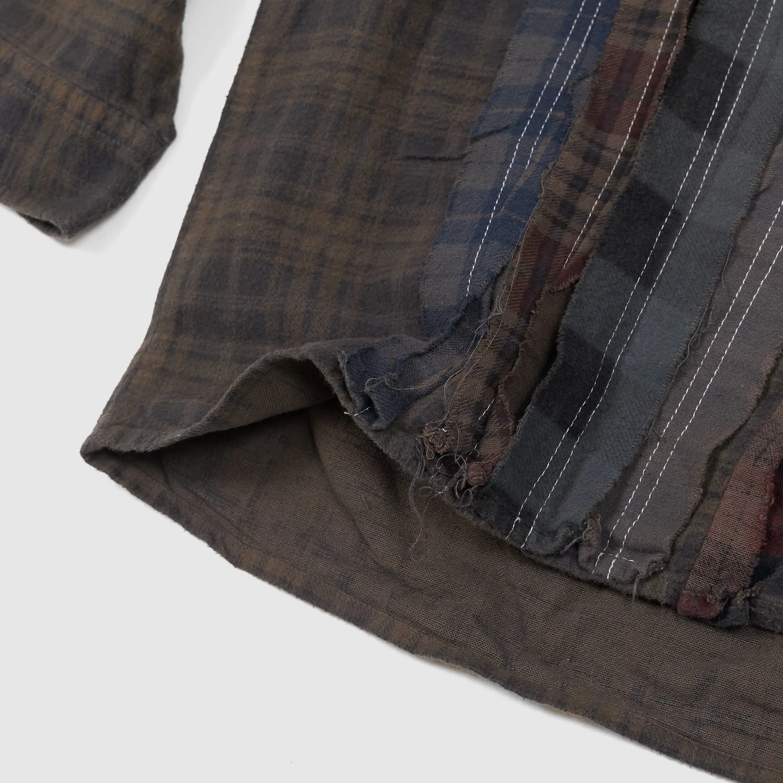 Needles Japan Rebuild Over Dye Genderless Flannel Shirt Unisex