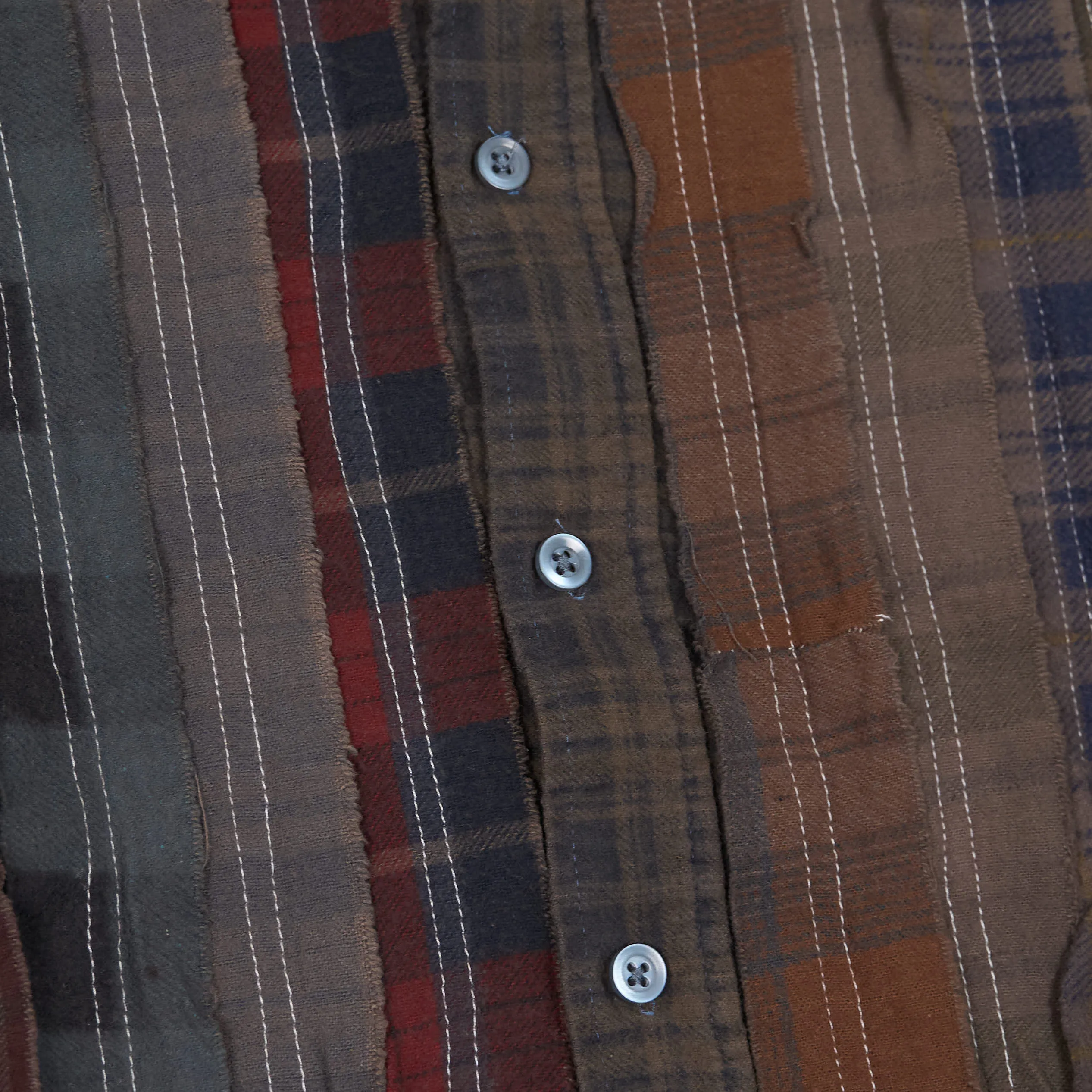 Needles Japan Rebuild Over Dye Genderless Flannel Shirt Unisex