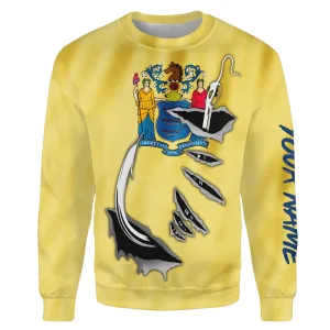 New Jersey Flag Fishing Fish hook Custom All over print Sweatshirt, patriotic Fishing Shirts - HPW339