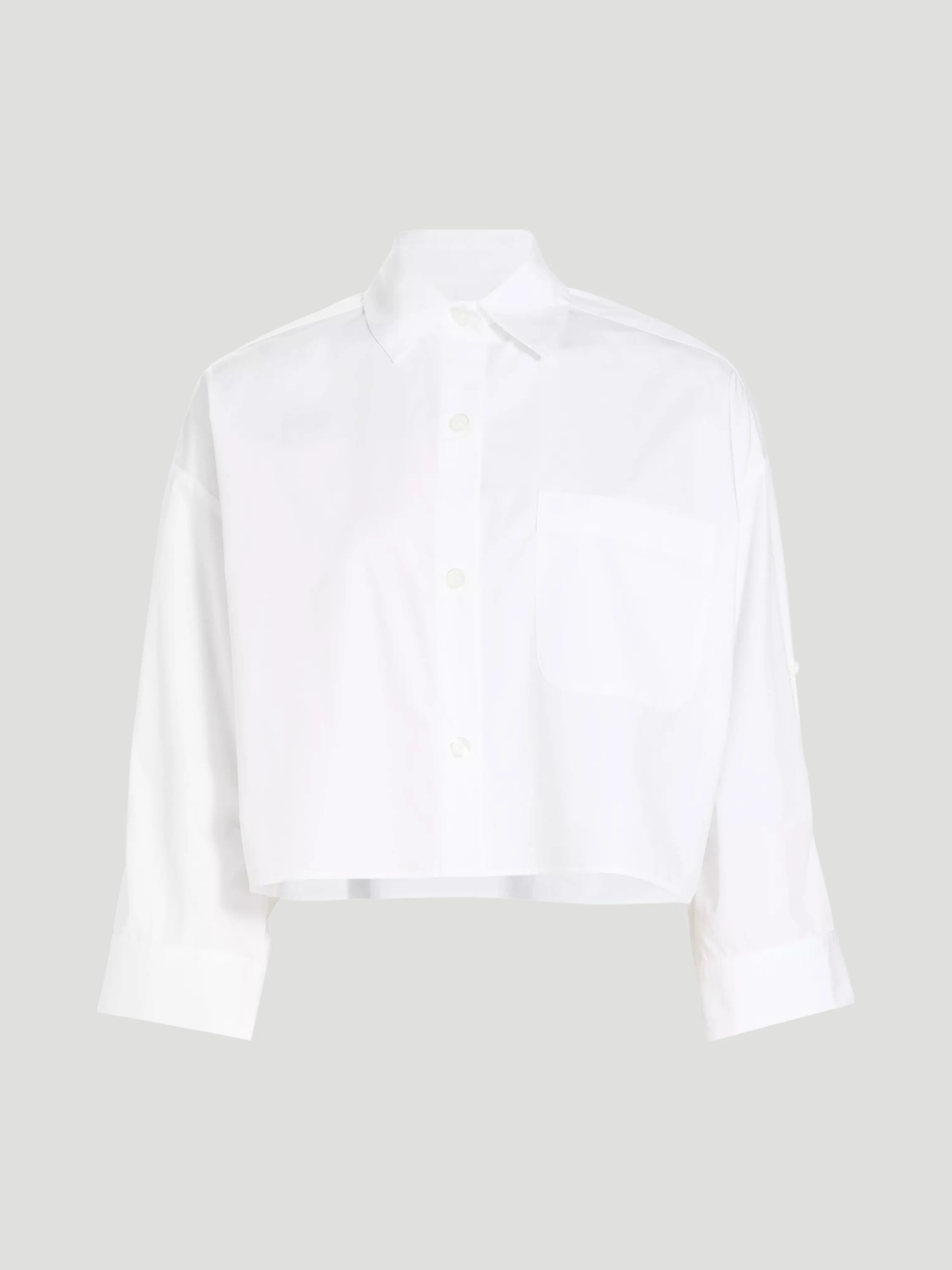 Next Ex Cotton Cropped Shirt in White