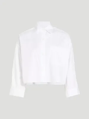 Next Ex Cotton Cropped Shirt in White