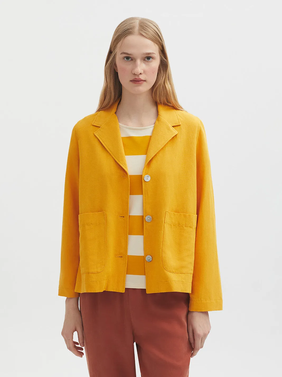 Nice Things Basic Linen Jacket - Sunshine