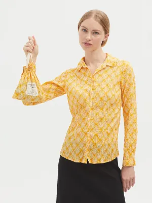 Nice Things Seagrass Print Basic Shirt - Yellow