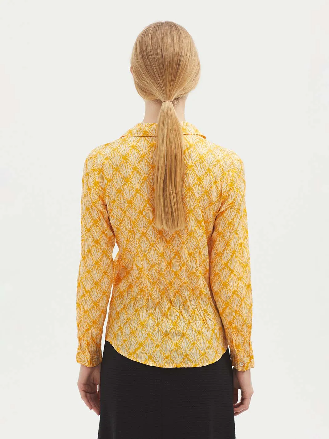 Nice Things Seagrass Print Basic Shirt - Yellow