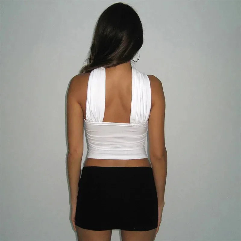 Obsidian Phoenix Strapless White Crop Top