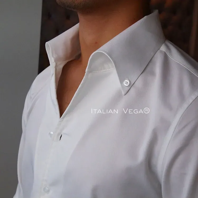 Old Money White Shirt with Sky Blue Denim Signature Buttoned Gurkha Pant by ITALIAN VEGA®