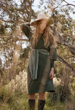 Once Was - Sierra Merino Wool Blend Knit Dress -  Moss