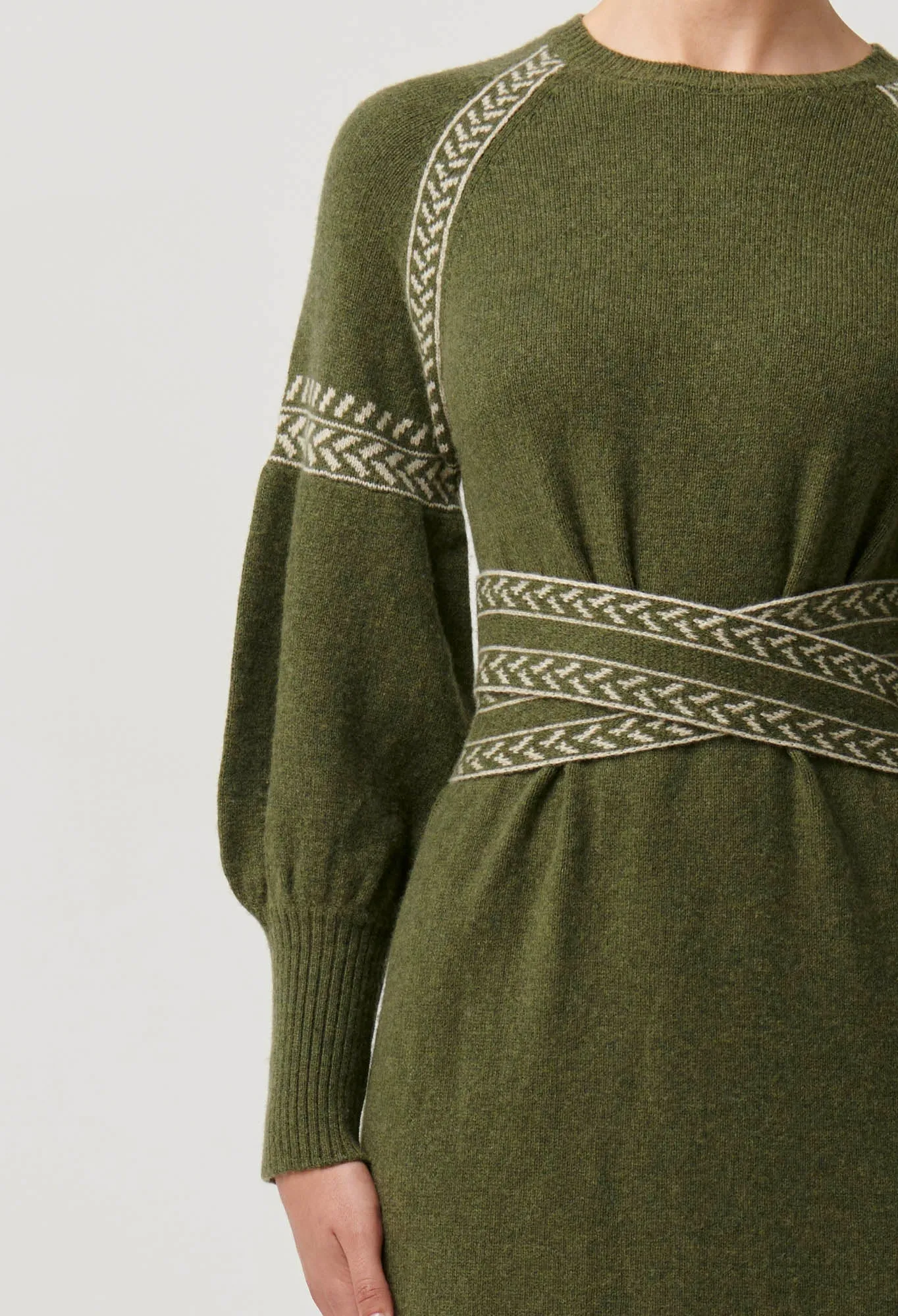 Once Was - Sierra Merino Wool Blend Knit Dress -  Moss