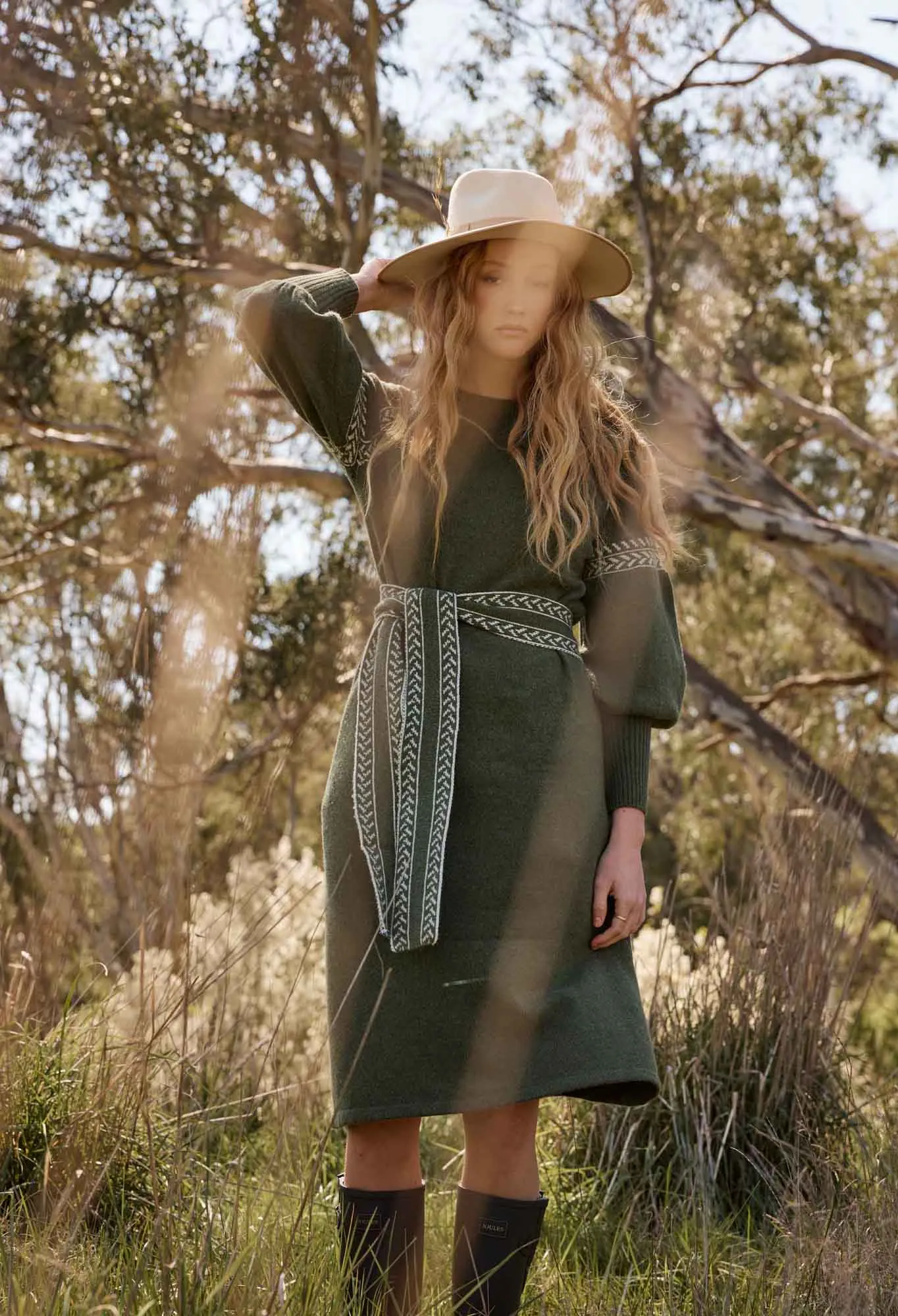 Once Was - Sierra Merino Wool Blend Knit Dress -  Moss