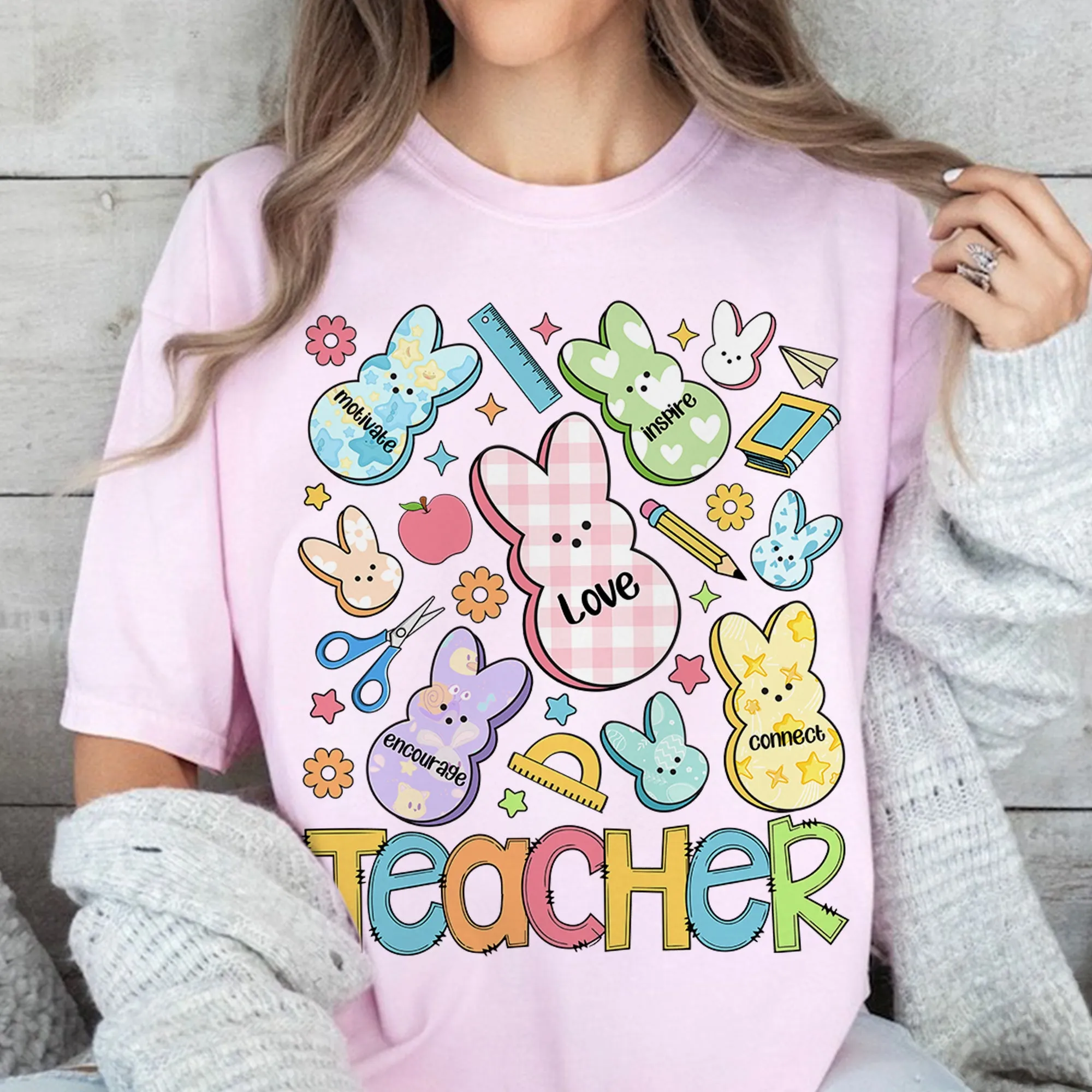One Hoppy Teacher Shirt, Teacher Bunny Shirt, Teacher Bunny Easter Sweatshirt, Easter Teacher Tee,Easter Teacher Shirt, Easter Teachers Gift