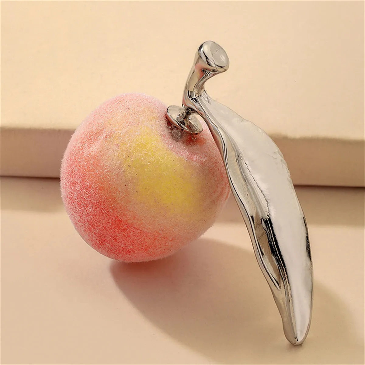 Orange & Silver-Plated Peach Ear Jackets