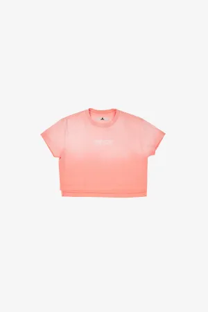 ORANGE SUNFADE LOGO CROPPED T-SHIRT