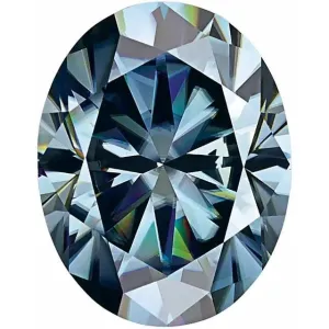 Oval Diamond Faceted FAB Blue Moissanite Loose Stone