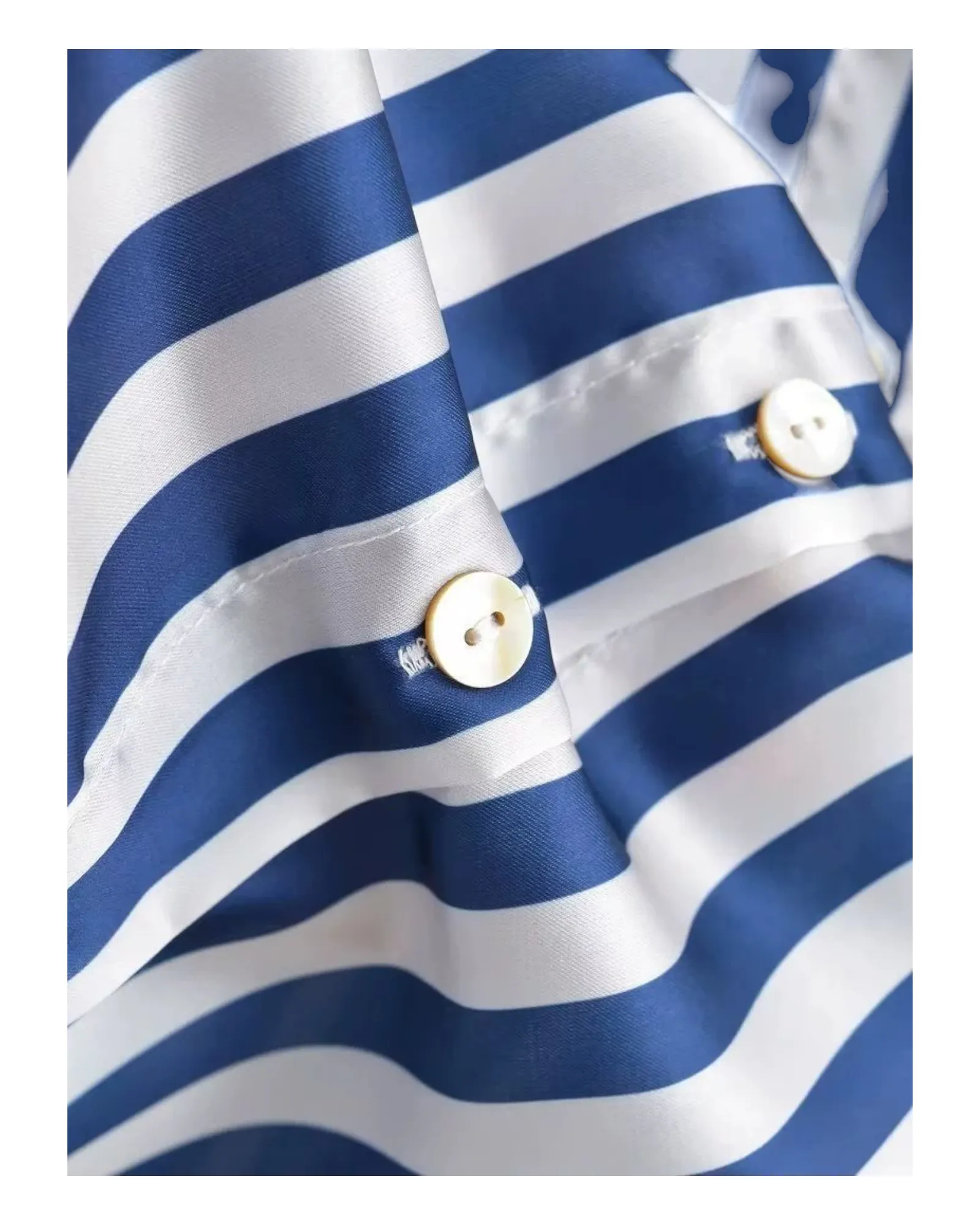 Oversized Blue and White Striped Button-Up Women's Shirt