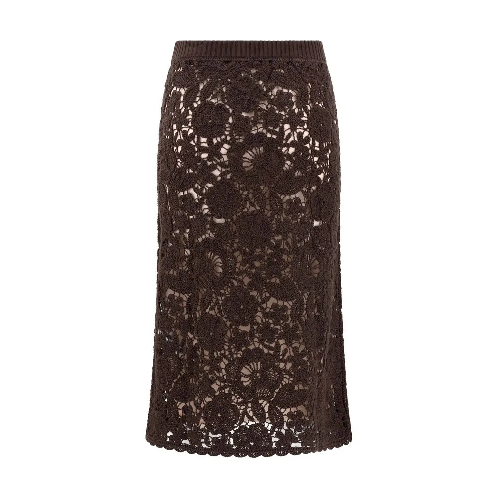 P.A.R.O.S.H. Crochet Midi Skirt