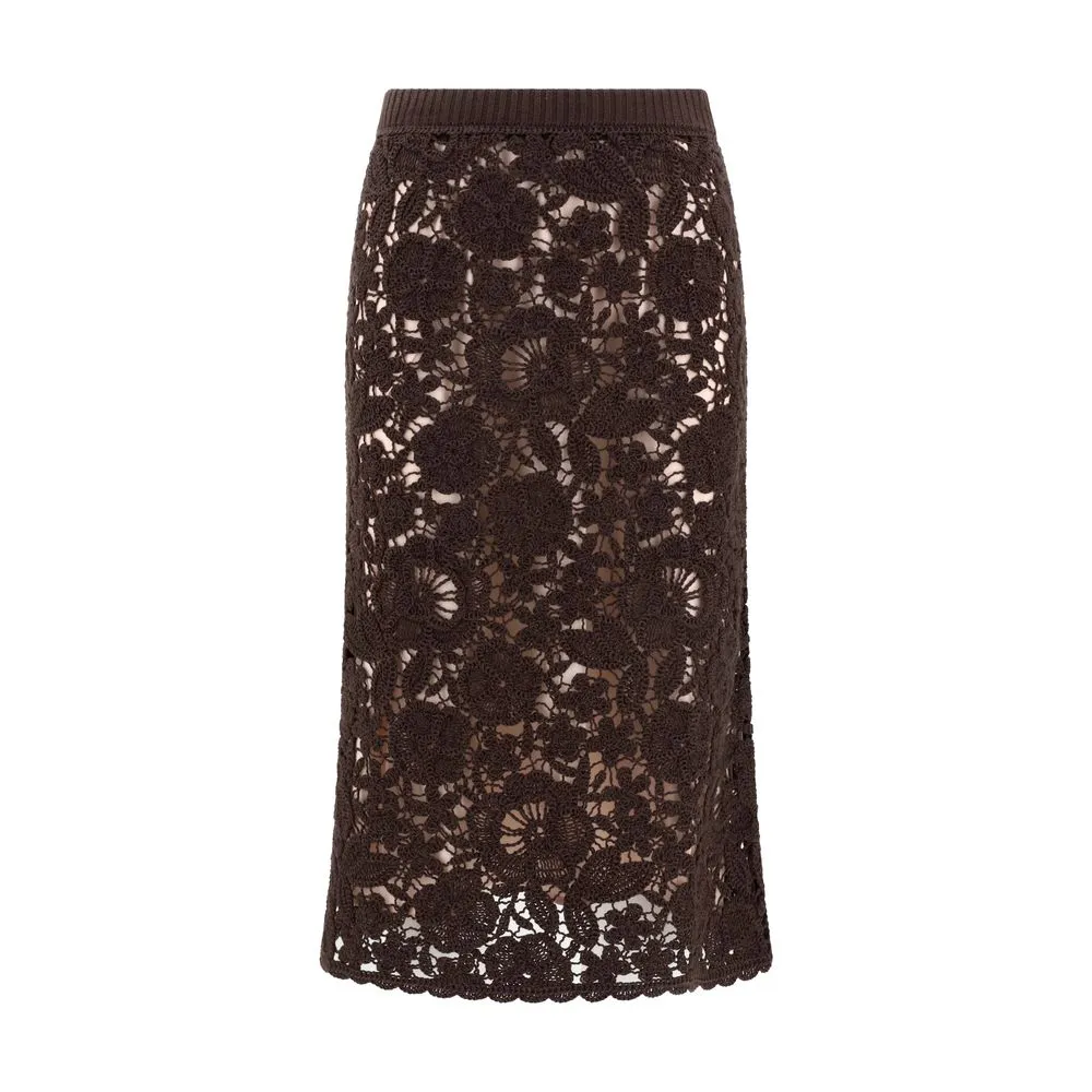 P.A.R.O.S.H. Crochet Midi Skirt