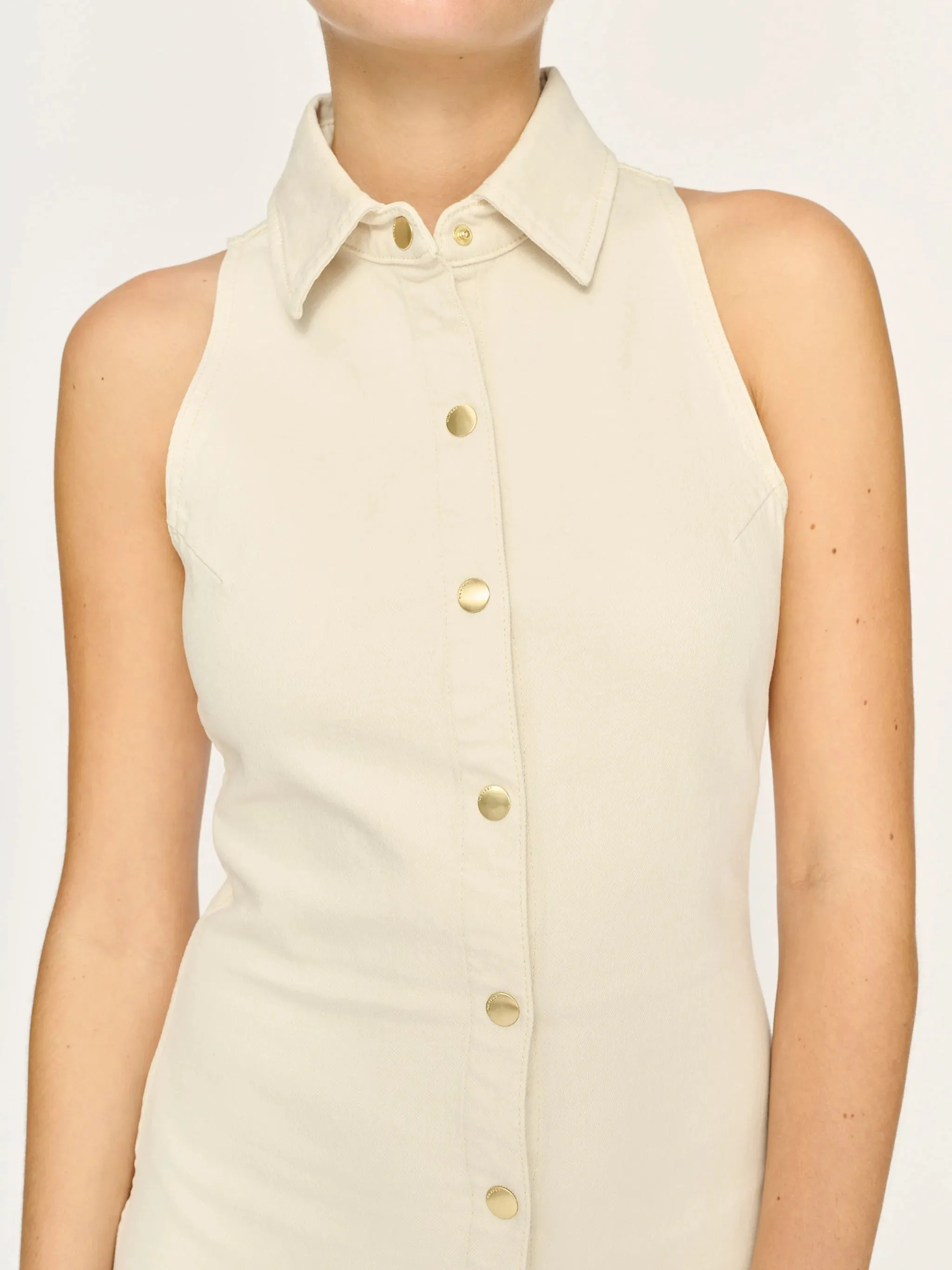 Payton Denim Dress Mini in Flax