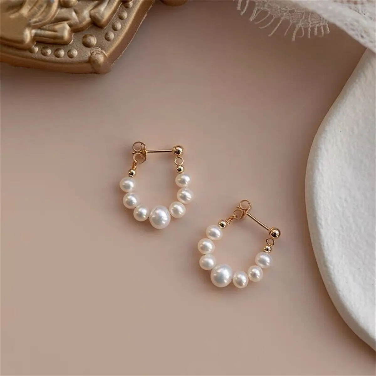 Pearl & 18K Gold-Plated Chain Ear Jackets