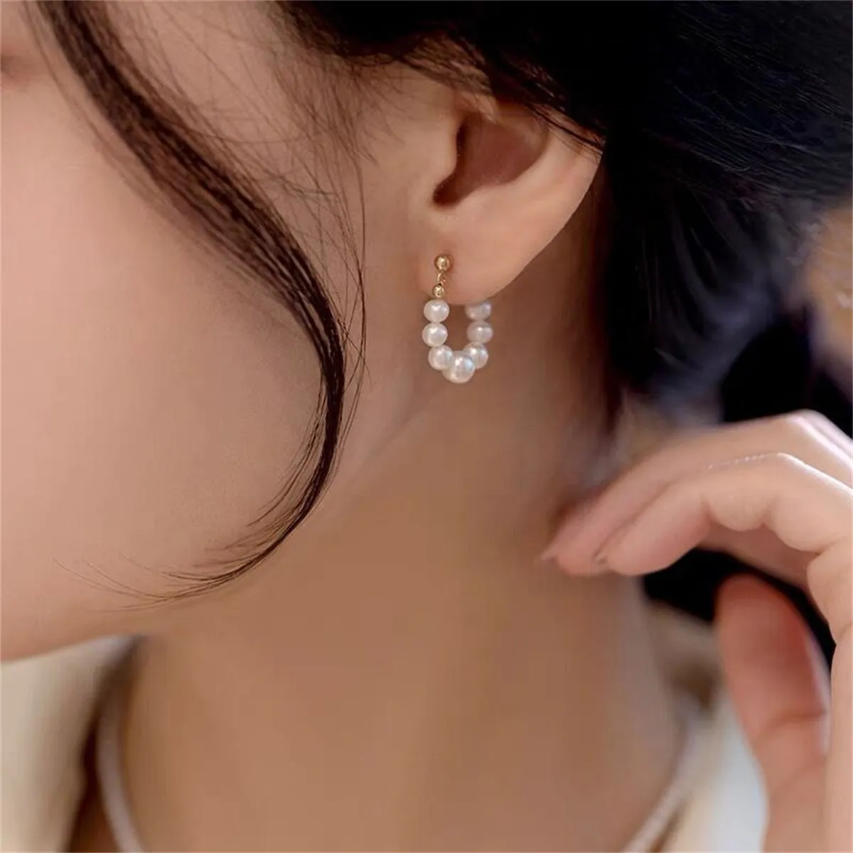 Pearl & 18K Gold-Plated Chain Ear Jackets