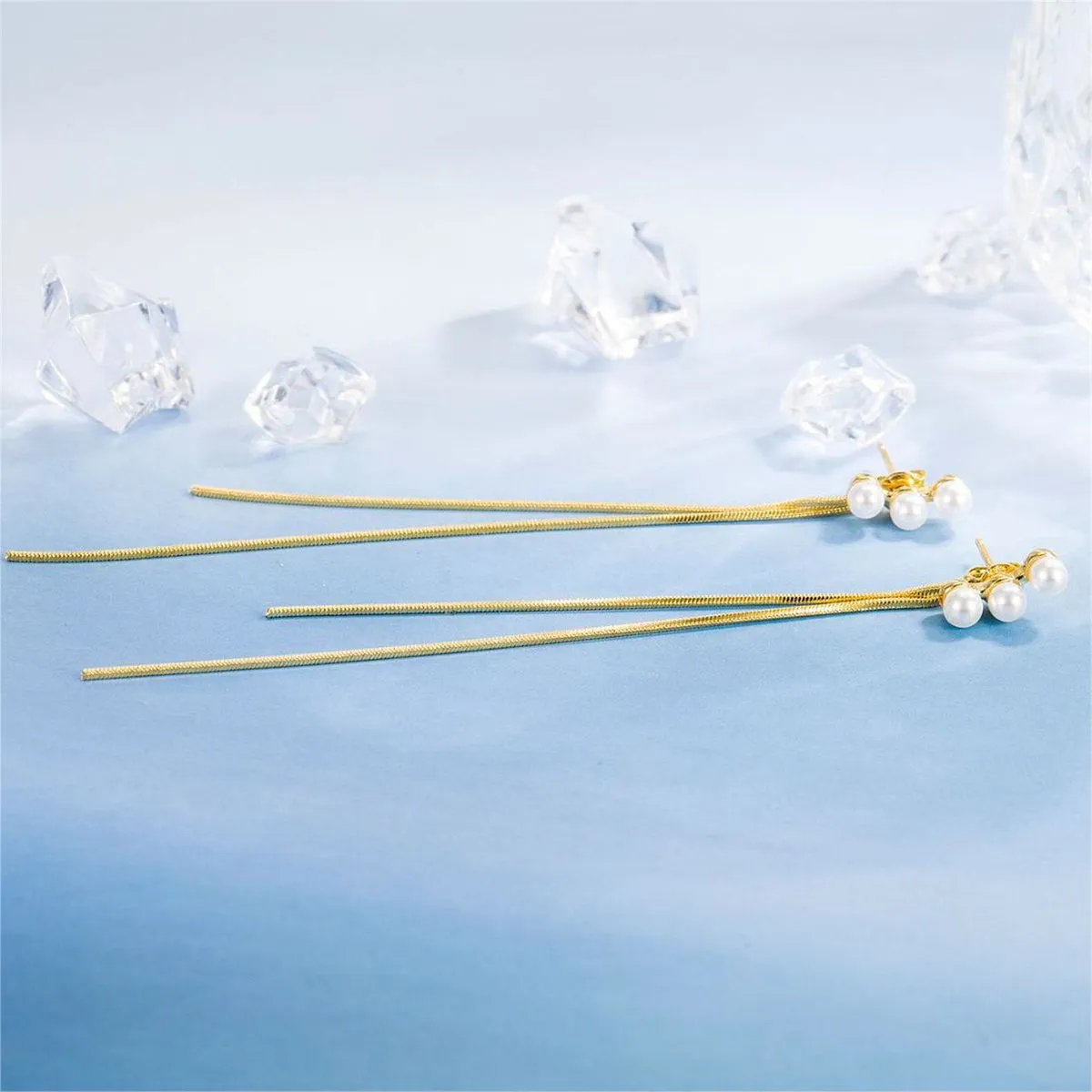 Pearl & 18K Gold-Plated Tassel Ear Jackets