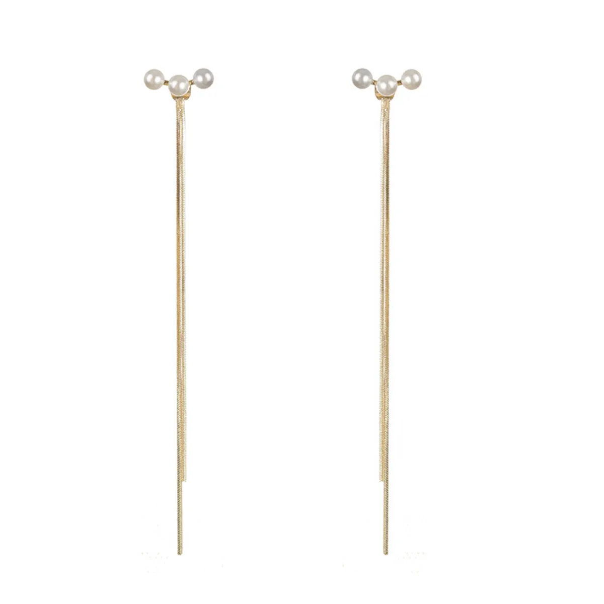 Pearl & 18K Gold-Plated Tassel Ear Jackets