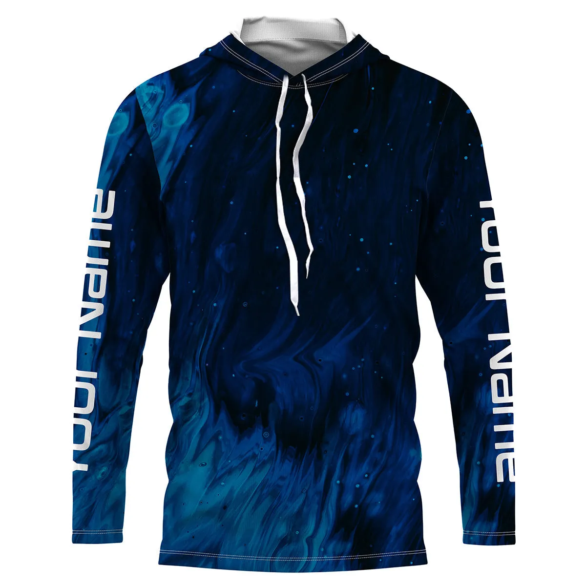 Personalized sea waves camo Long sleeve UV Protection Fishing Shirts, Custom Men Fishing apparel IPHW2313