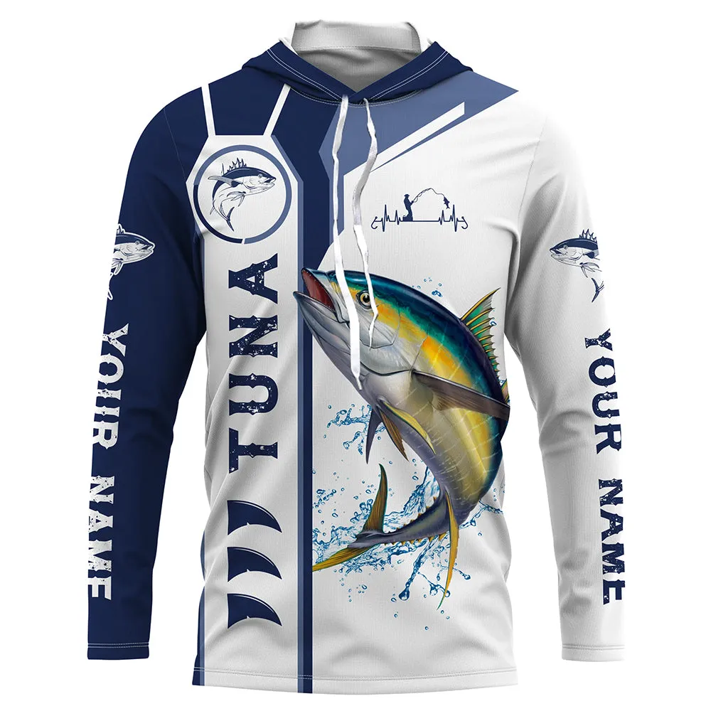 Personalized Tuna fishing sun protection fishing Long sleeve, Tuna saltwater fishing jerseys | Blue NQS5091