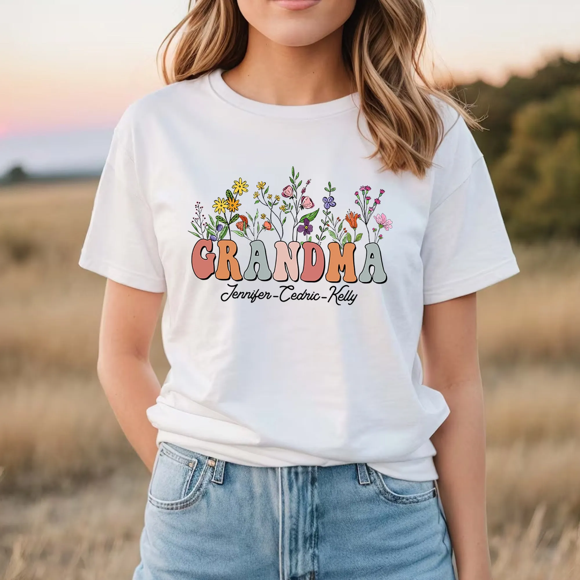 Personalized Wildflowers Mama And Grandkids T-shirt, Custom Grandkids, Mothers Day Gift, Personalized Mama Tee, Custom Mama Sweatshirt, Gift For Mom