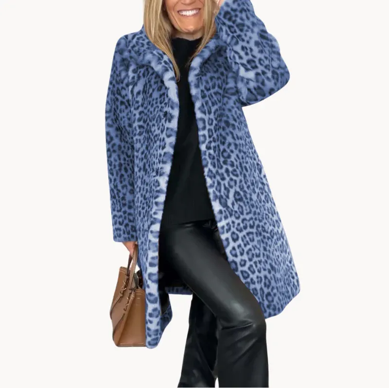 Pillar | classic women's winter coat with leopard print