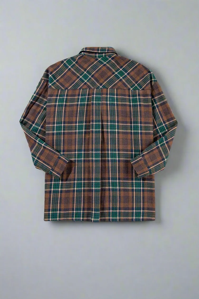 Plaid Button Up Shirt Jacket