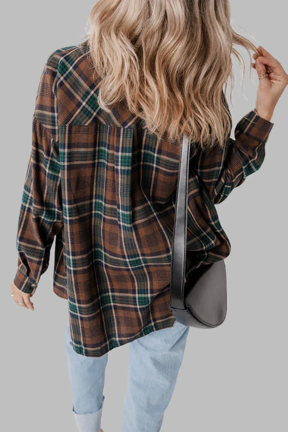 Plaid Button Up Shirt Jacket