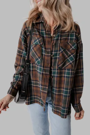 Plaid Button Up Shirt Jacket
