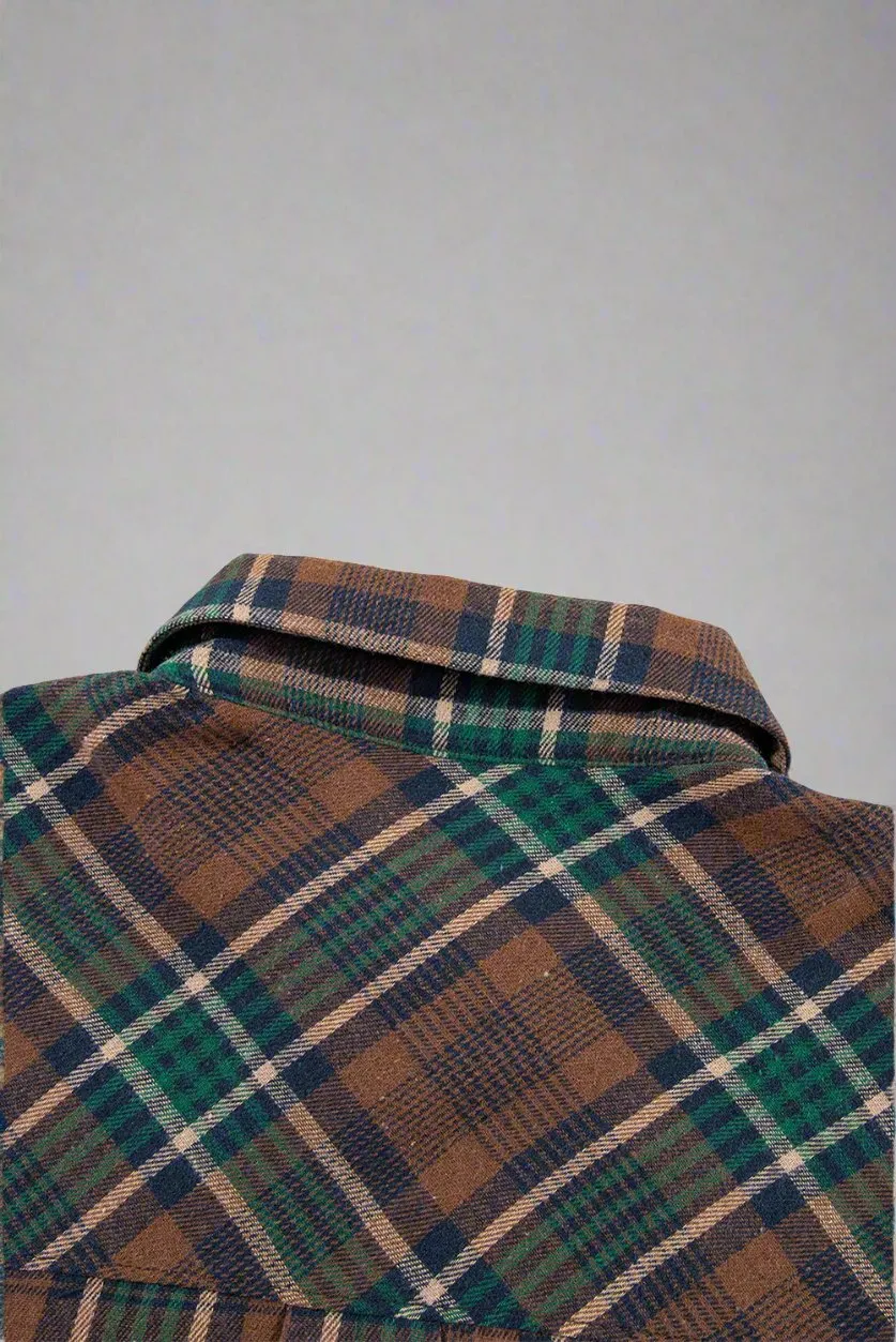 Plaid Button Up Shirt Jacket