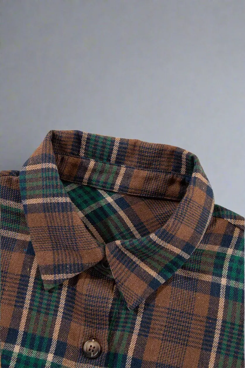 Plaid Button Up Shirt Jacket